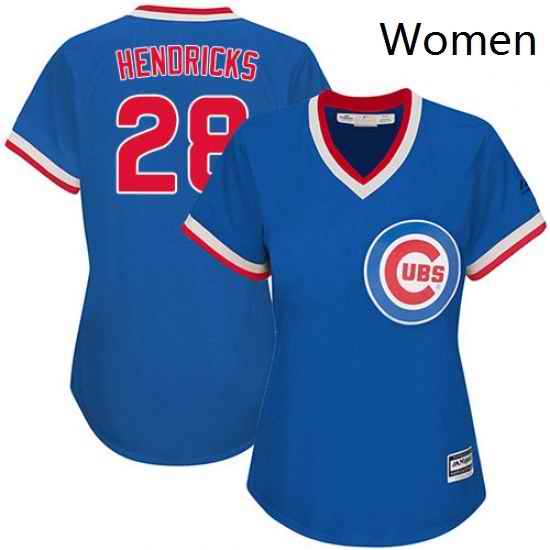 Womens Majestic Chicago Cubs 28 Kyle Hendricks Authentic Royal Blue Cooperstown MLB Jersey